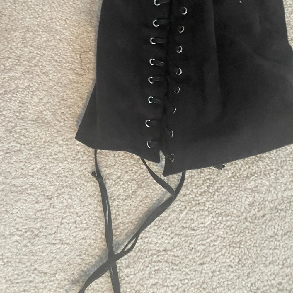 Black Suede Thigh High Boots - Picture 4 of 5